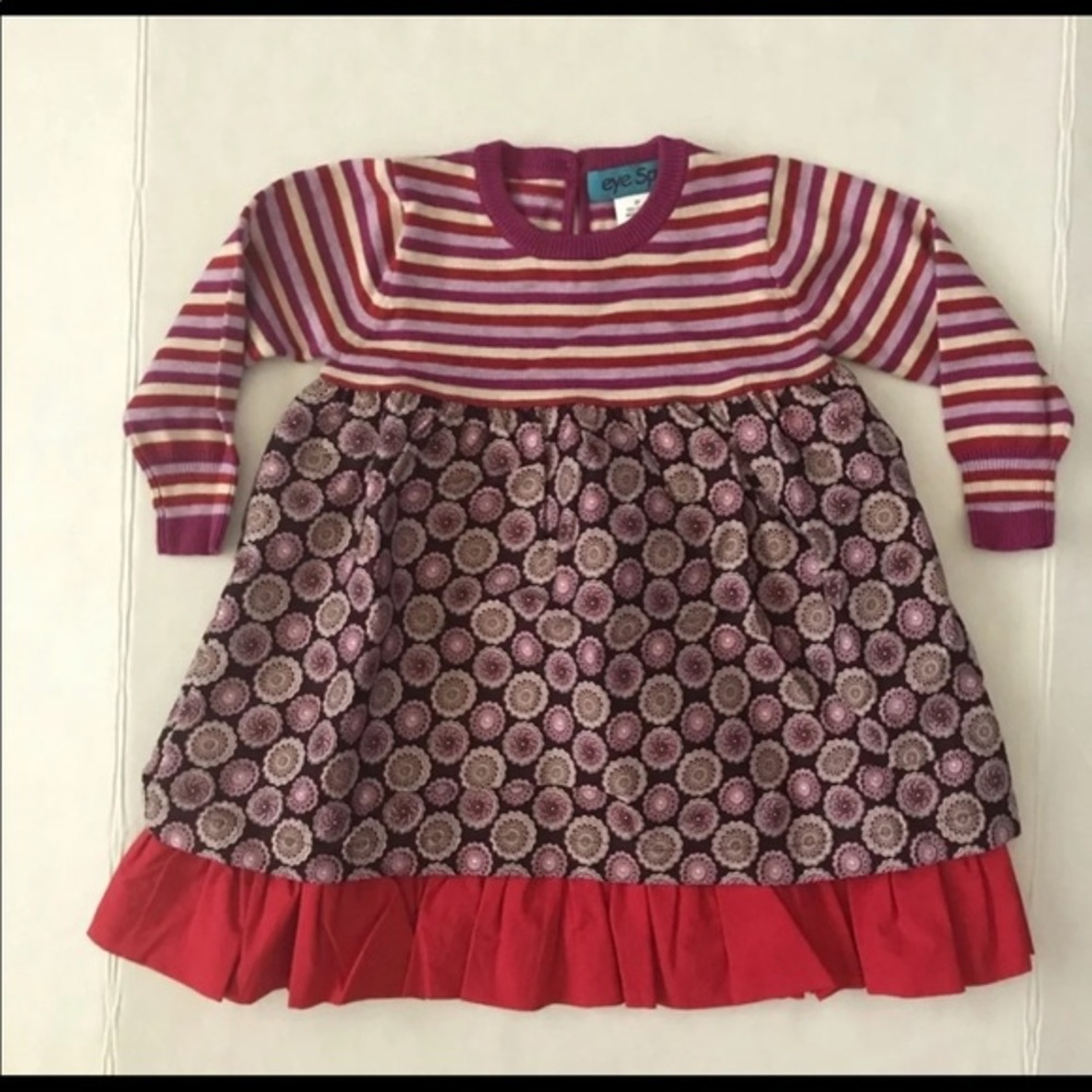 Eye Spy Mixed pattern toddler dress size 2T